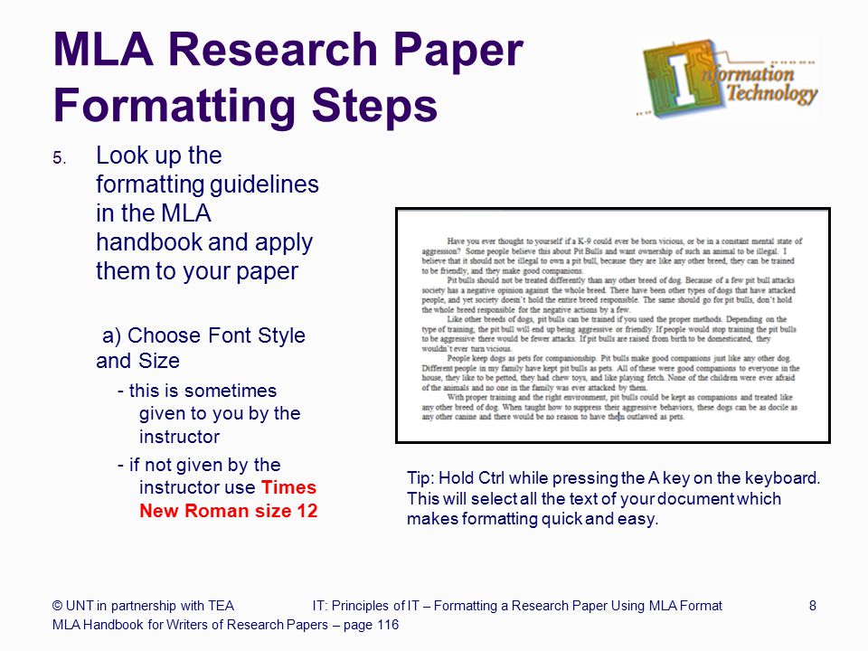 Formatting a Research Paper